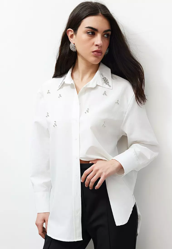 TRENDYOL Stone Detailed Shirt