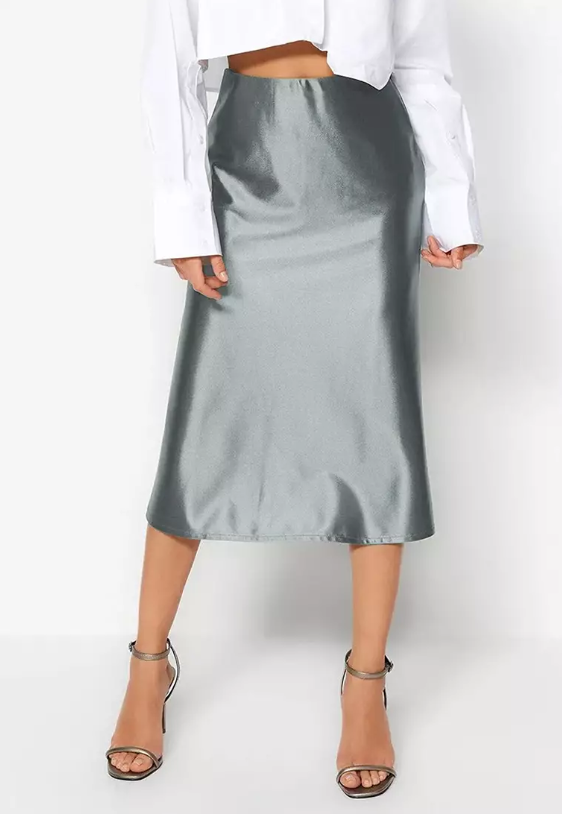 TRENDYOL Midi Satin Skirt